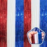 Red, White, and Blue Tinsel Curtains - 3 Pack
