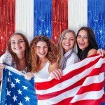 Red, White, and Blue Tinsel Curtains - 3 Pack