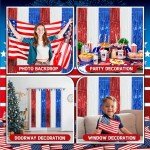 Red, White, and Blue Tinsel Curtains - 3 Pack