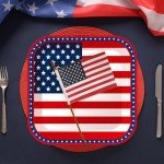40Pcs American Flag Disposable Paper Plates