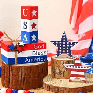 8-Piece 4th of July Tiered Tray Decor Set