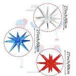 6 Red, White, and Blue Star Balloons Set
