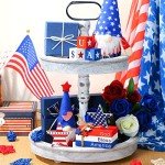 8-Piece 4th of July Tiered Tray Decor Set