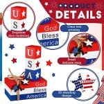 8-Piece 4th of July Tiered Tray Decor Set