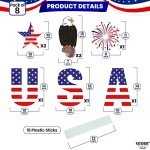 Patriotic 4th of July Yard Signs - Set of 8