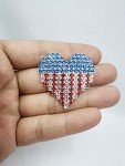 American Flag Heart Brooch Pin for Women
