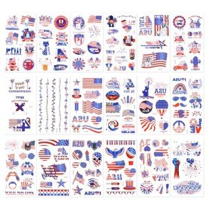 18 Sheets Waterproof 4th of July Tattoos