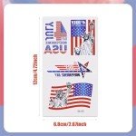 18 Sheets Waterproof 4th of July Tattoos