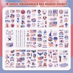 18 Sheets Waterproof 4th of July Tattoos