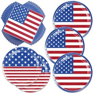 48pcs Independence Day Party Set - Plates & Napkins