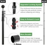 25 FT Heavy Duty Telescopic Flagpole with American Flag