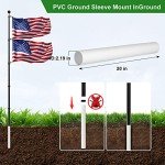 25 FT Heavy Duty Telescopic Flagpole with American Flag
