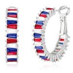 American Flag Hoop Earrings for Women