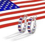 American Flag Hoop Earrings for Women