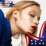 American Flag Hoop Earrings for Women