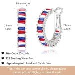 American Flag Hoop Earrings for Women