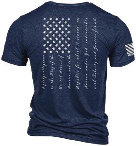Nine Line Pledge Patriotic Triblend T-Shirt - Navy