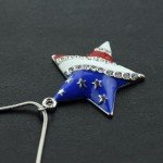 USA Flag Star Pendant Necklace for Patriotic Women