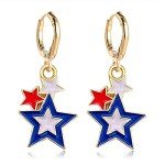 Patriotic USA Flag Huggie & Dangle Earrings
