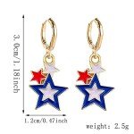 Patriotic USA Flag Huggie & Dangle Earrings
