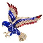 USA Patriotic Eagle Rhinestone Brooch Pin