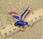 USA Patriotic Eagle Rhinestone Brooch Pin