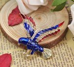USA Patriotic Eagle Rhinestone Brooch Pin