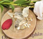 USA Patriotic Eagle Rhinestone Brooch Pin