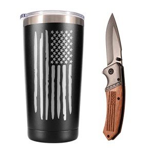 American Flag Gifts Set: Tumbler, Mug & Knife
