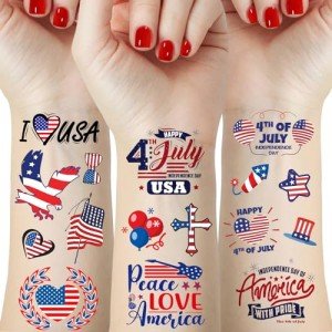 60 Patriotic Temporary Tattoos for Independence Day