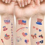 Fourth of July Patriotic Temporary Tattoos - 20 Sheets
