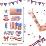 Fourth of July Patriotic Temporary Tattoos - 20 Sheets