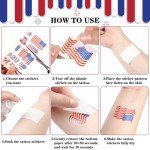 Fourth of July Patriotic Temporary Tattoos - 20 Sheets