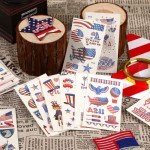 Fourth of July Patriotic Temporary Tattoos - 20 Sheets