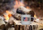USA Freedom Flag Camp Mug for Veterans and Patriots