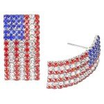 USA Flag Post Stud Earrings for Women