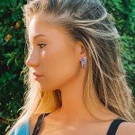 USA Flag Post Stud Earrings for Women