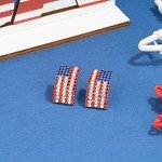 USA Flag Post Stud Earrings for Women