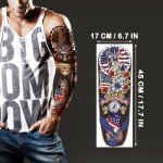 6-Pack Patriotic Full Arm Temporary Tattoo Sleeves