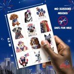 USA Flag Dog Temporary Tattoos – 72 Pack