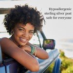 American Flag Silver Hoop Earrings with Zirconia