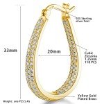 American Flag Silver Hoop Earrings with Zirconia