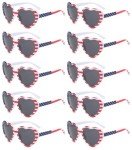 20 Pack American Flag Heart Sunglasses for Parties