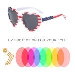 20 Pack American Flag Heart Sunglasses for Parties