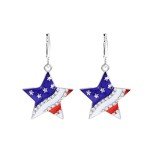 Red, White, and Blue Star Earrings for Independence Day