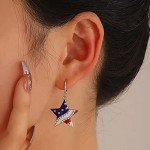Red, White, and Blue Star Earrings for Independence Day