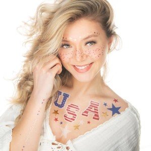 American Beauty Face Temporary Tattoo - USA Pride