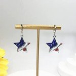 Red, White, and Blue Star Earrings for Independence Day