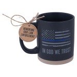 In God We Trust Blue Line Ceramic Mug