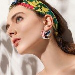 American Flag Dangle Earrings for Women - Patriotic